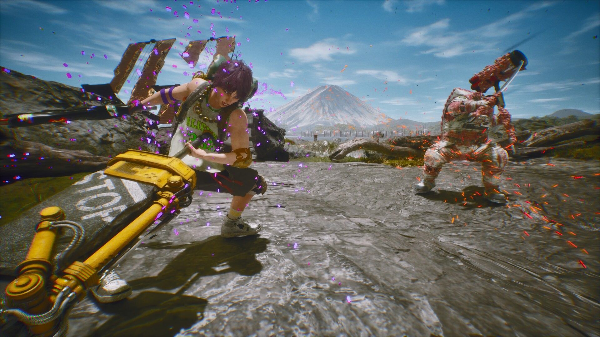 Interface de Let It Die: Inferno exibindo menus do jogo.