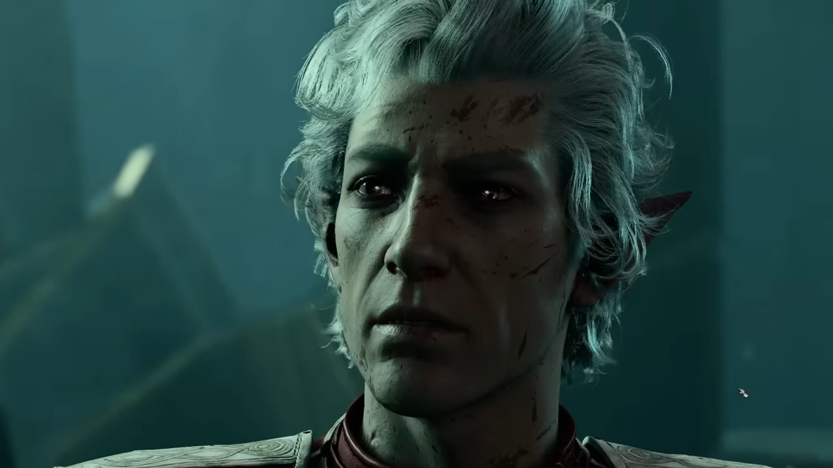 A close up of a troubled Astarion in Baldur's Gate 3.