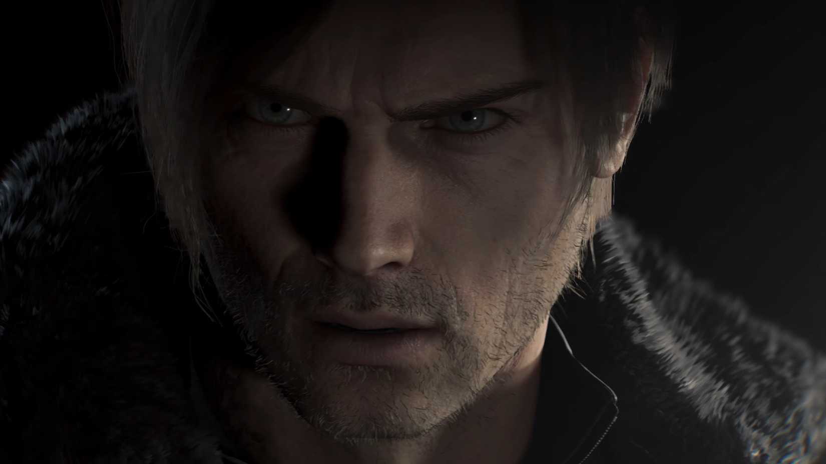 A close up of Leon Kennedy in Resident Evil Requiem