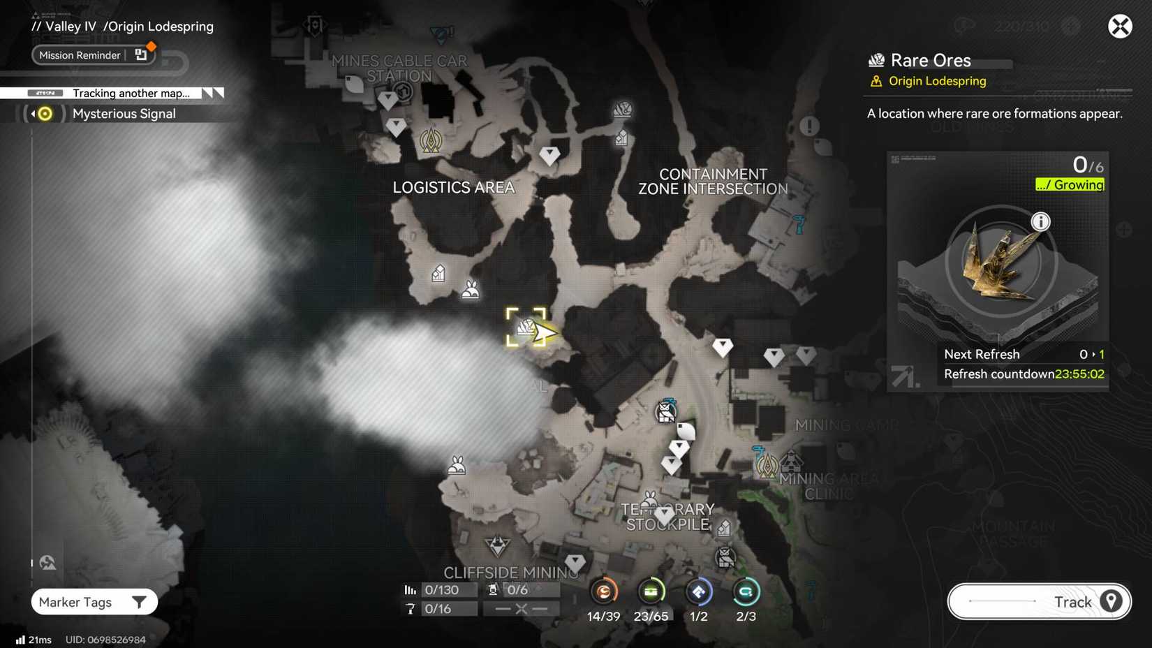 Auronyx Origin Lodespring locations marked on the map in Arknights: Endfield.
