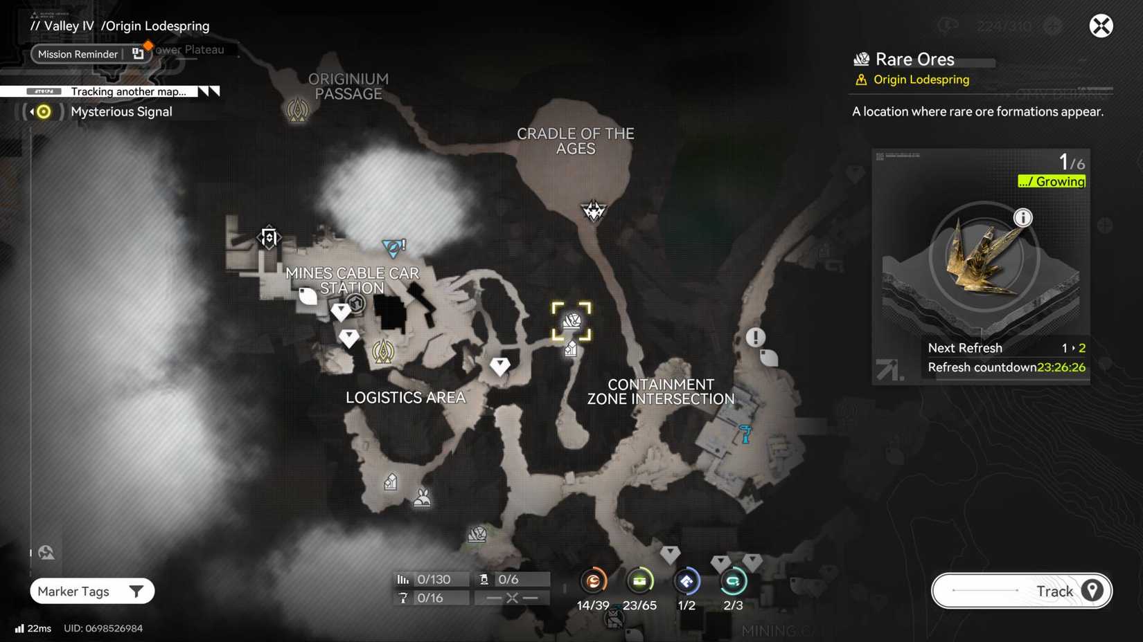 Auronyx Origin Lodespring locations marked on the map in Arknights: Endfield.