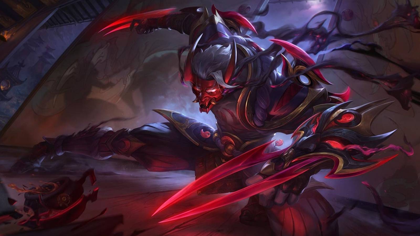 Blood Moon Zed's splash art from League of Legends.