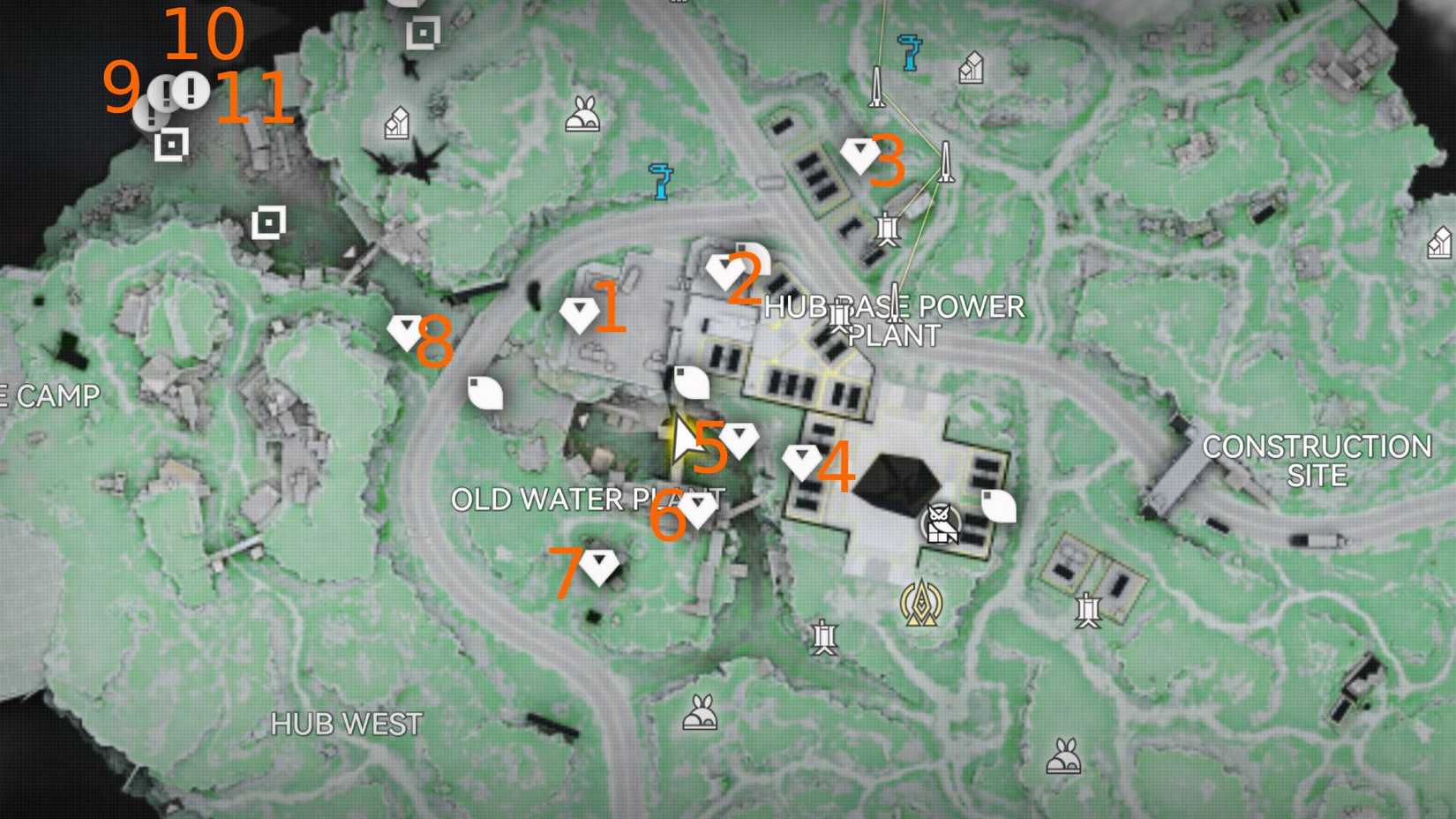 All chests marked on the Water Plant area map in Arknights: Endfield.