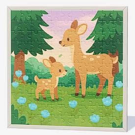 Hartopia puzzle image - 35 adult and young deer.