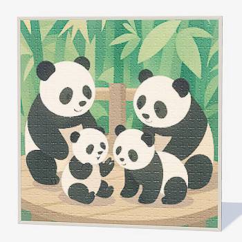 Hartopia Puzzle Image - 59 Panda Family.
