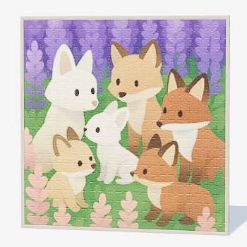 Heartopia Puzzle Image - 68 Foxes admiring Flowers.