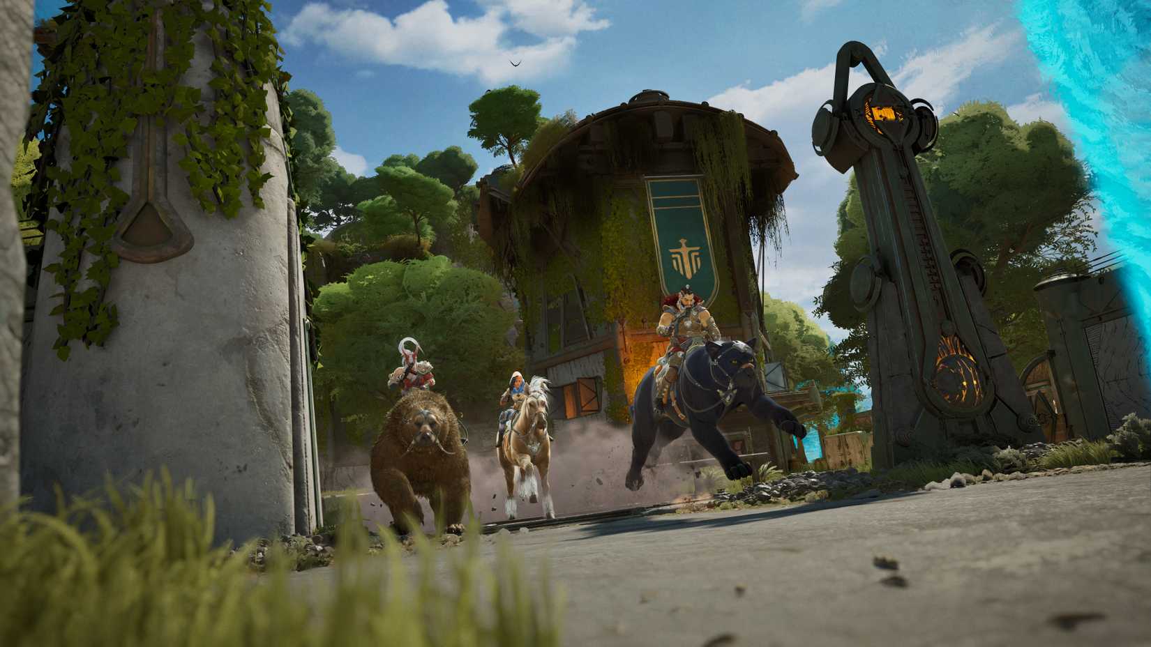 Highguard players on a mount.