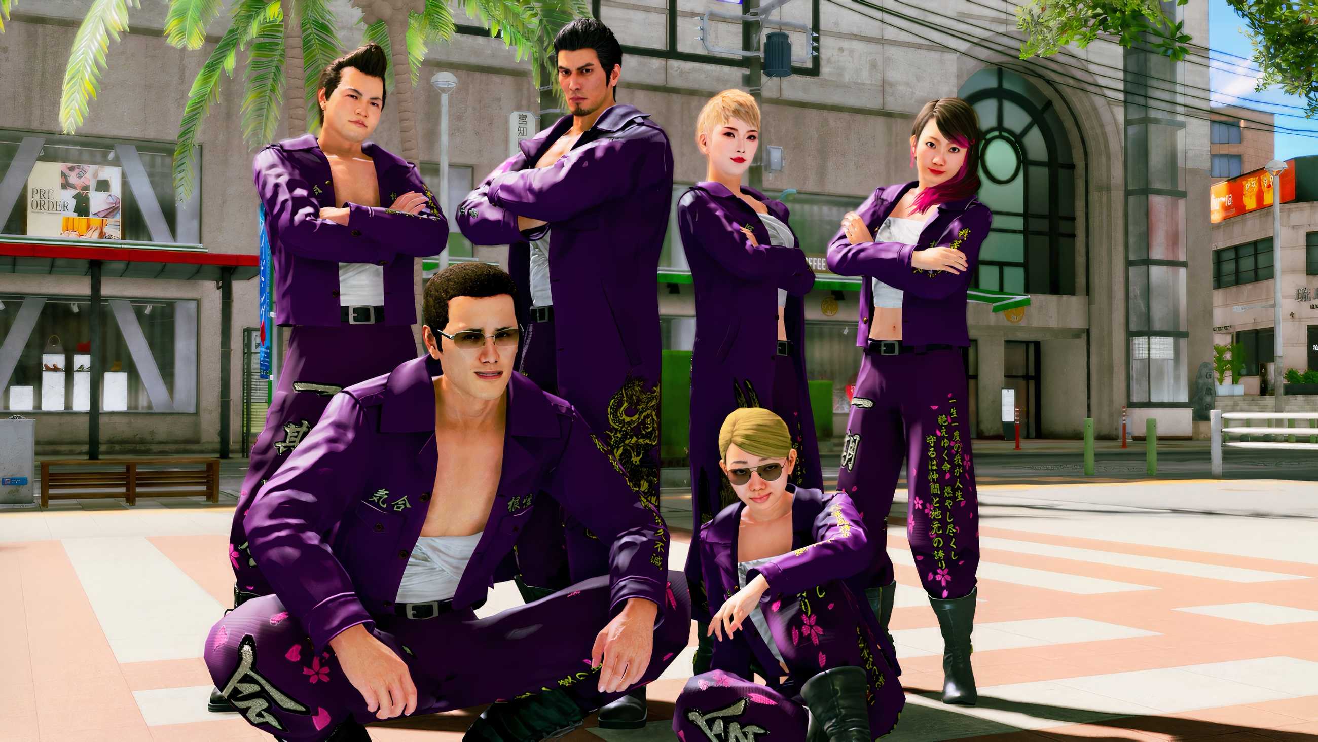 Kiryu and some Baddies in Yakuza Kiwami 3.