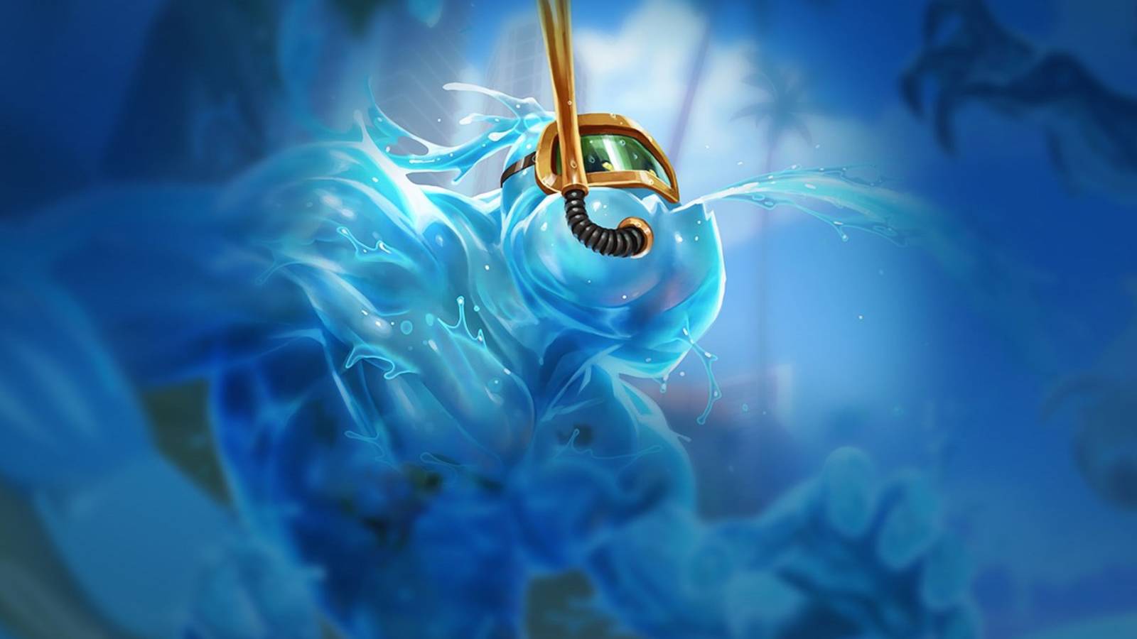 Splash art of Zac's Pool Party skin from League of Legends.