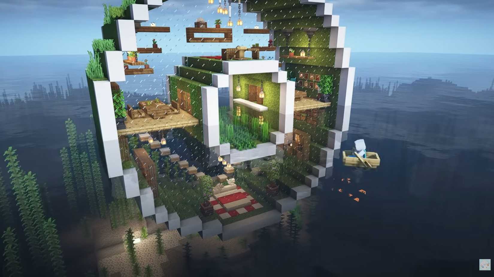 Minecraft Tutorial Ultimate Circle Underwater House by ManDooMiN.