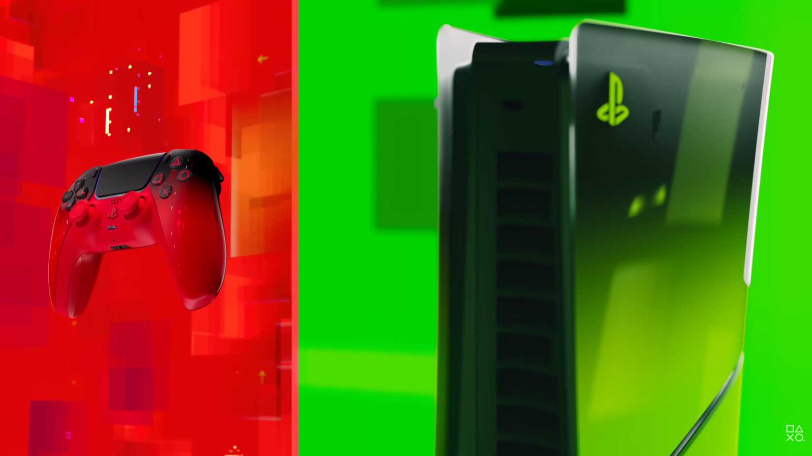 Techno Red DualSense and Remix Green PS5 Cover.
