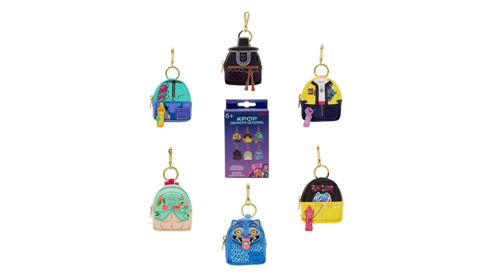 loungefly kpop demon hunters backpack charms.