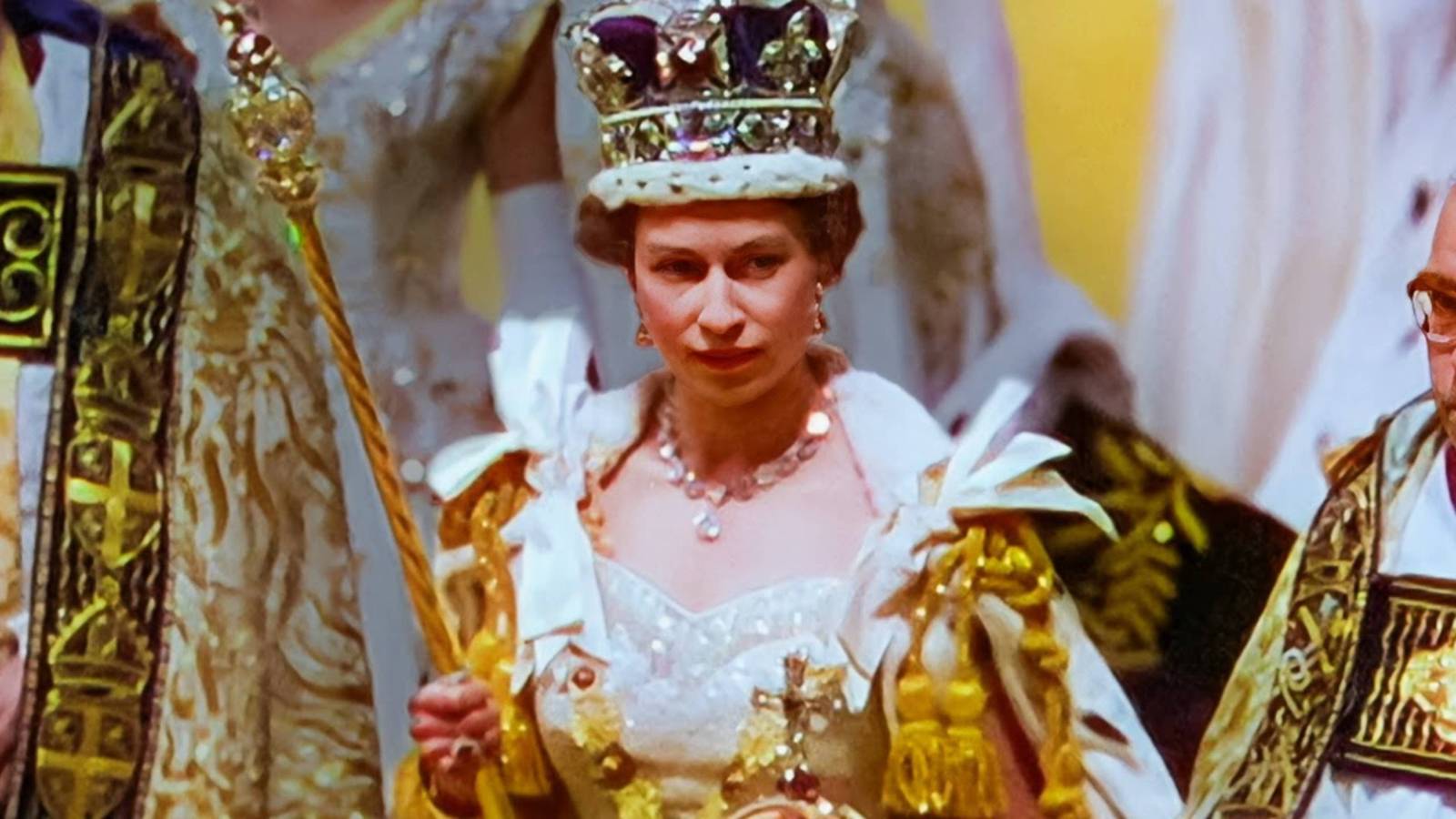 queen elizabeth at her coronation.