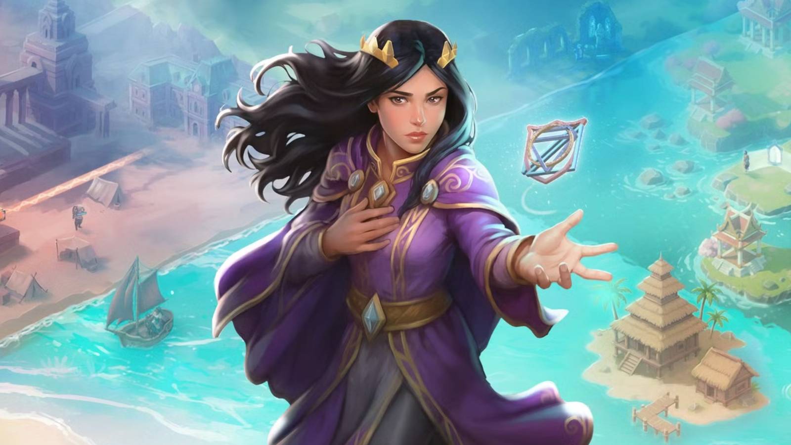 Order of the Sinking Star's cover art, showing a woman wearing purple mage robes. 