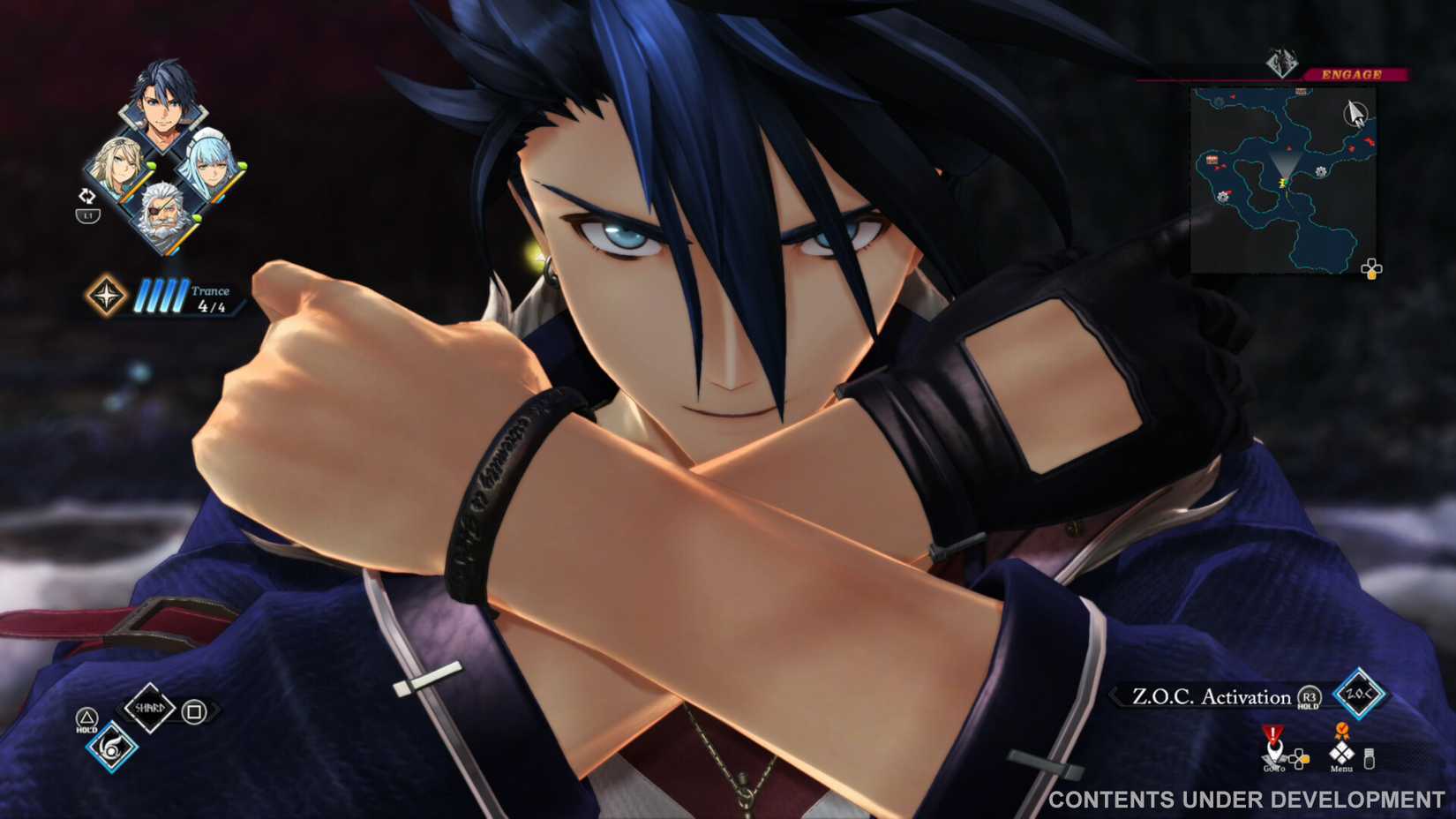 The character crosses his arms with a special move in The Legend of Heroes: Trails Beyond The Horizon.