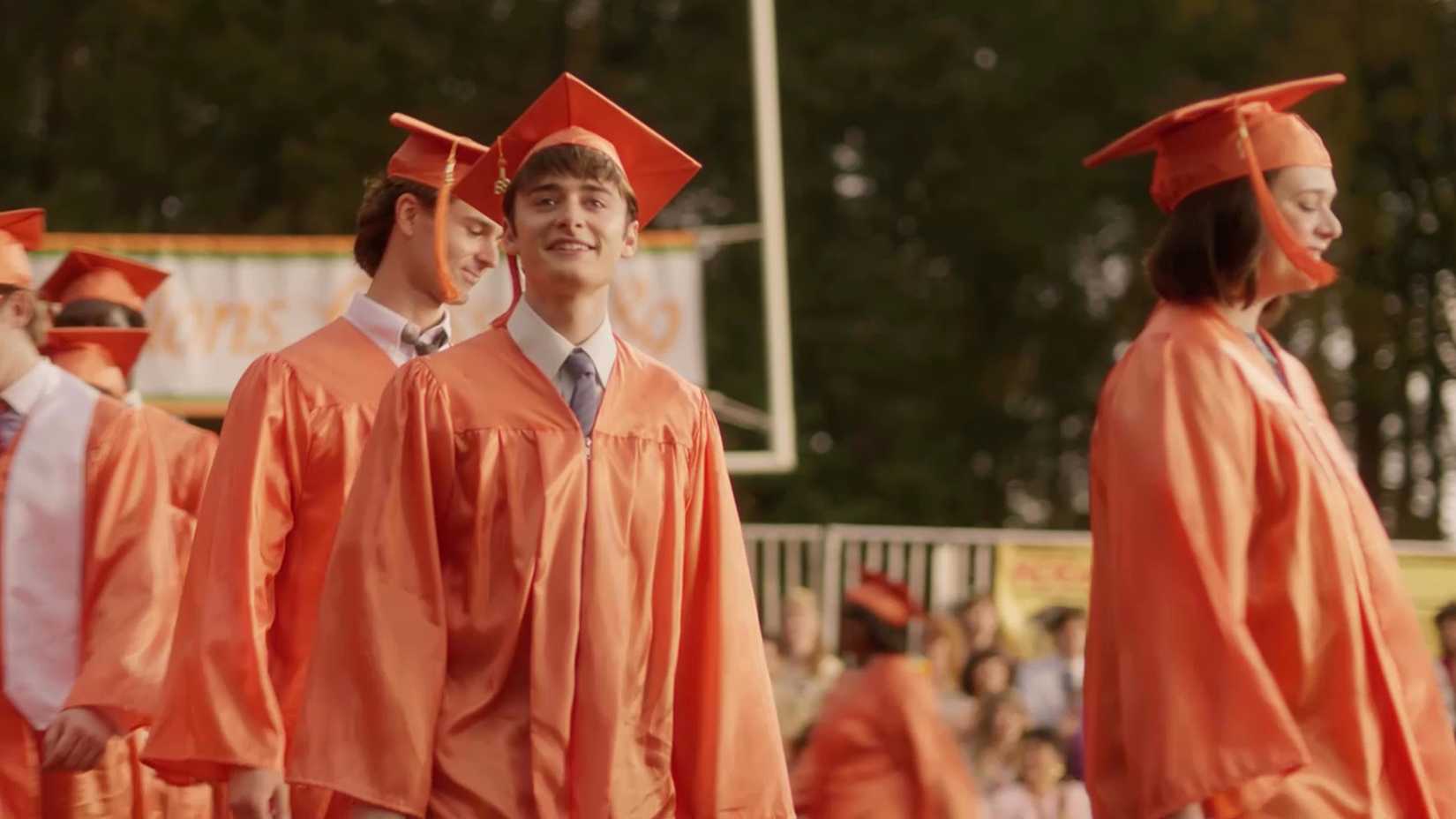 A graduation scene in Stranger Things. 