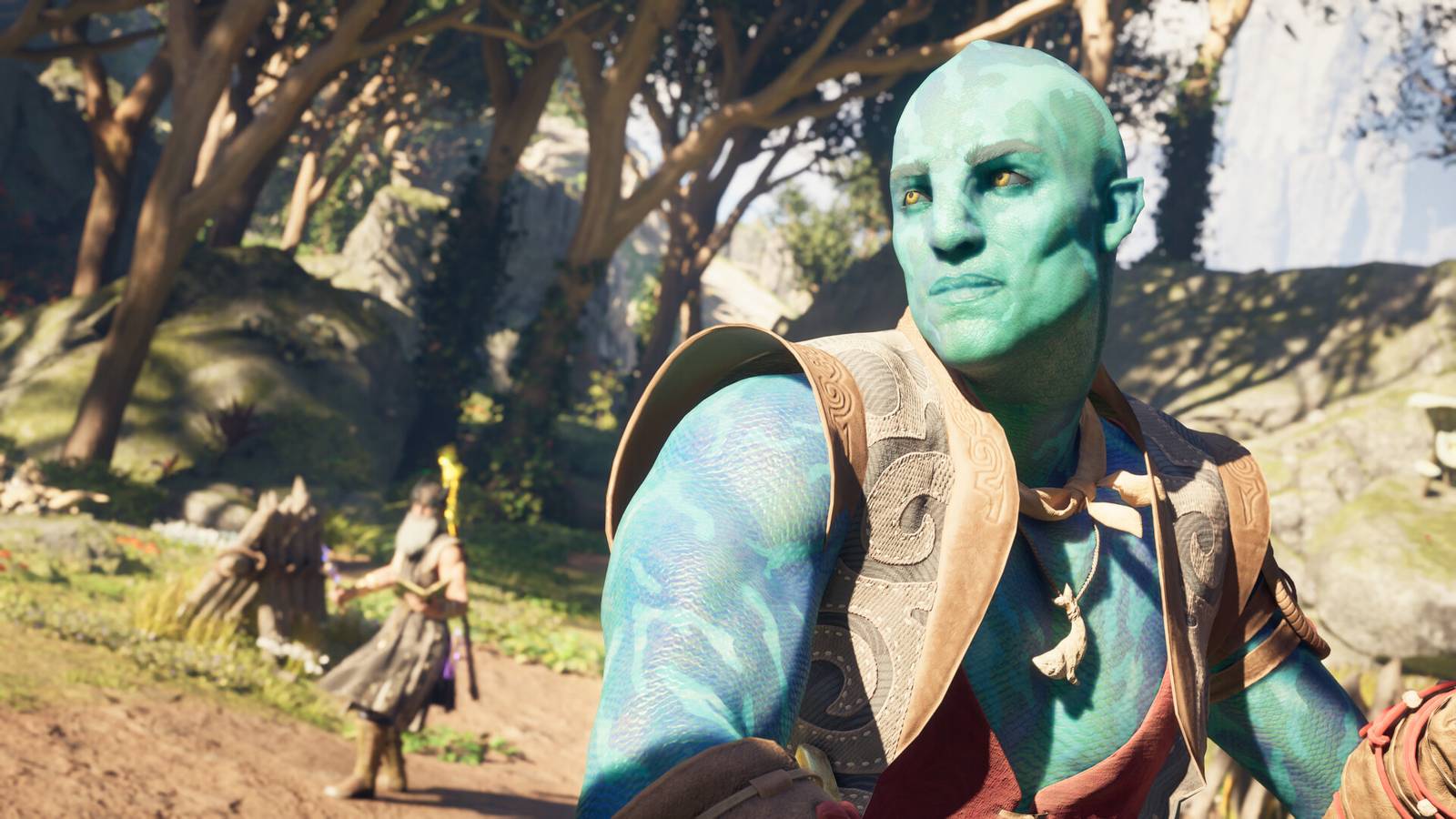 A blue fantasy creature in Avowed
