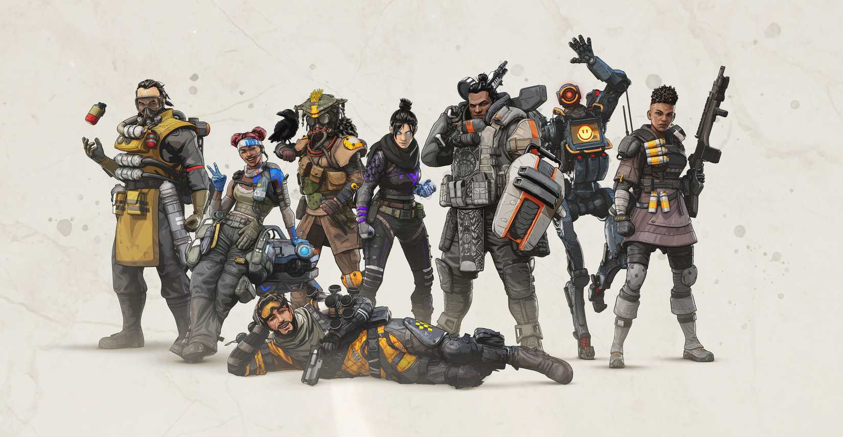 Original cast of Apex Legends heroes.