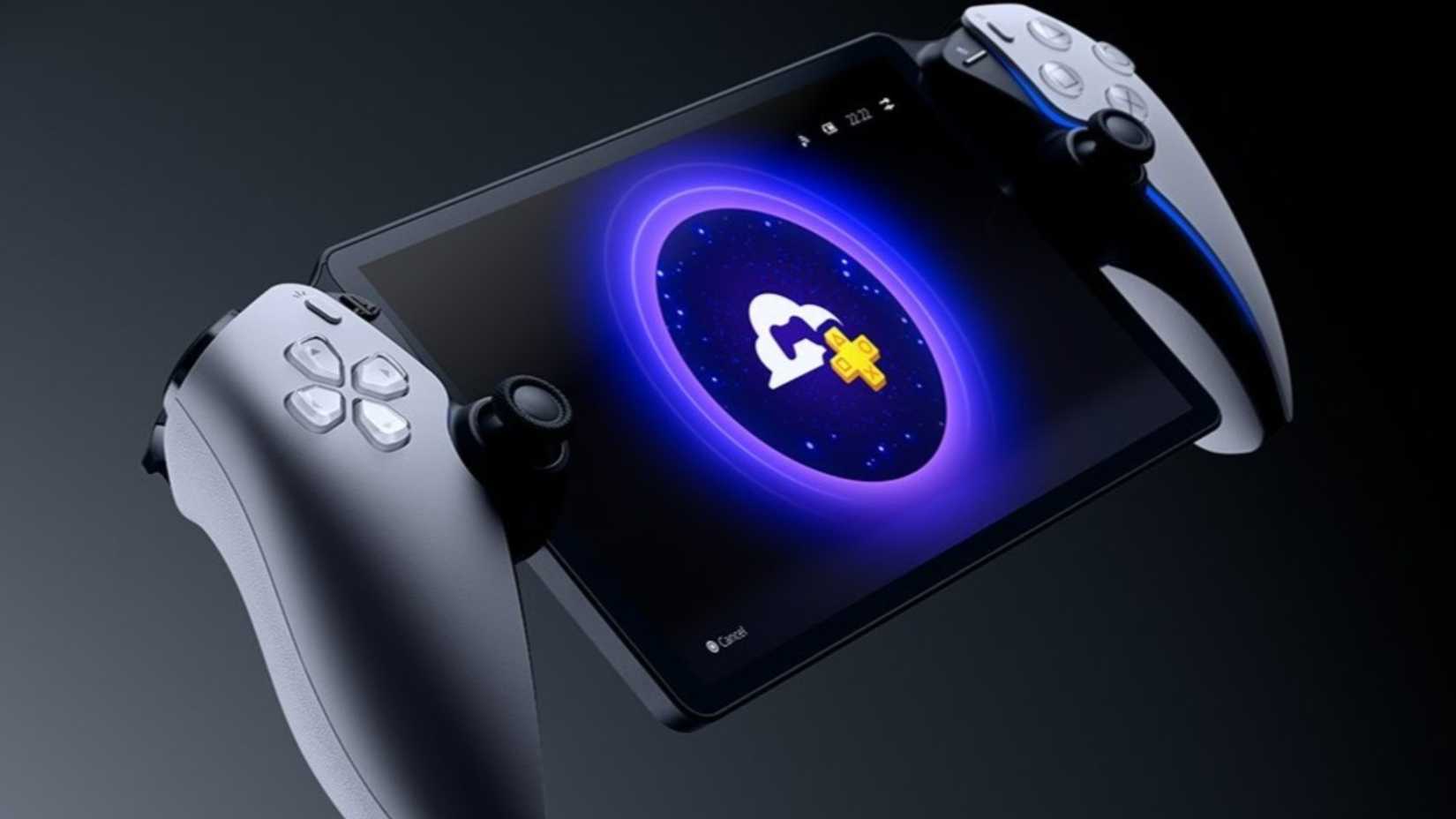 playstation portal with ps logo plus cloud on screen.