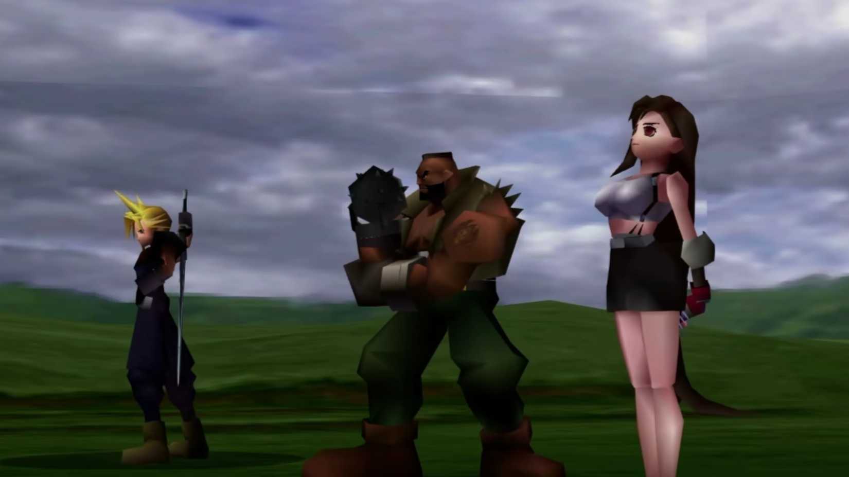 Cloud Barrett and Tifa from Final Fantasy VII.