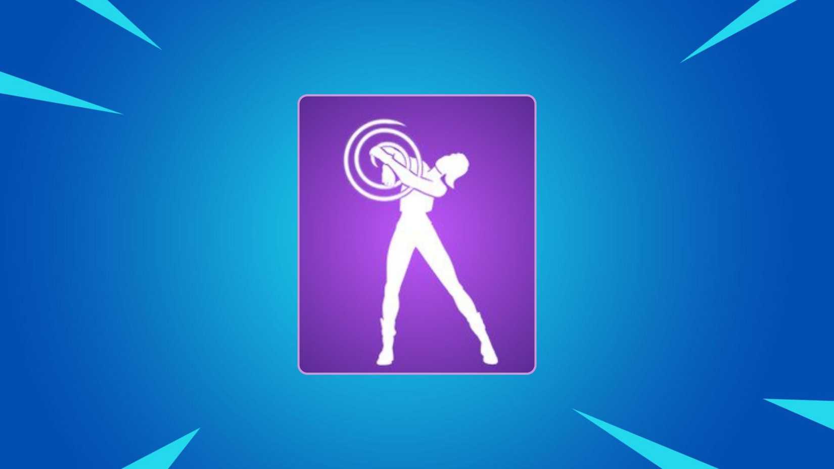 One of the most popular Fortnite emotes, I'm a Mystery, on a Fortnite background.