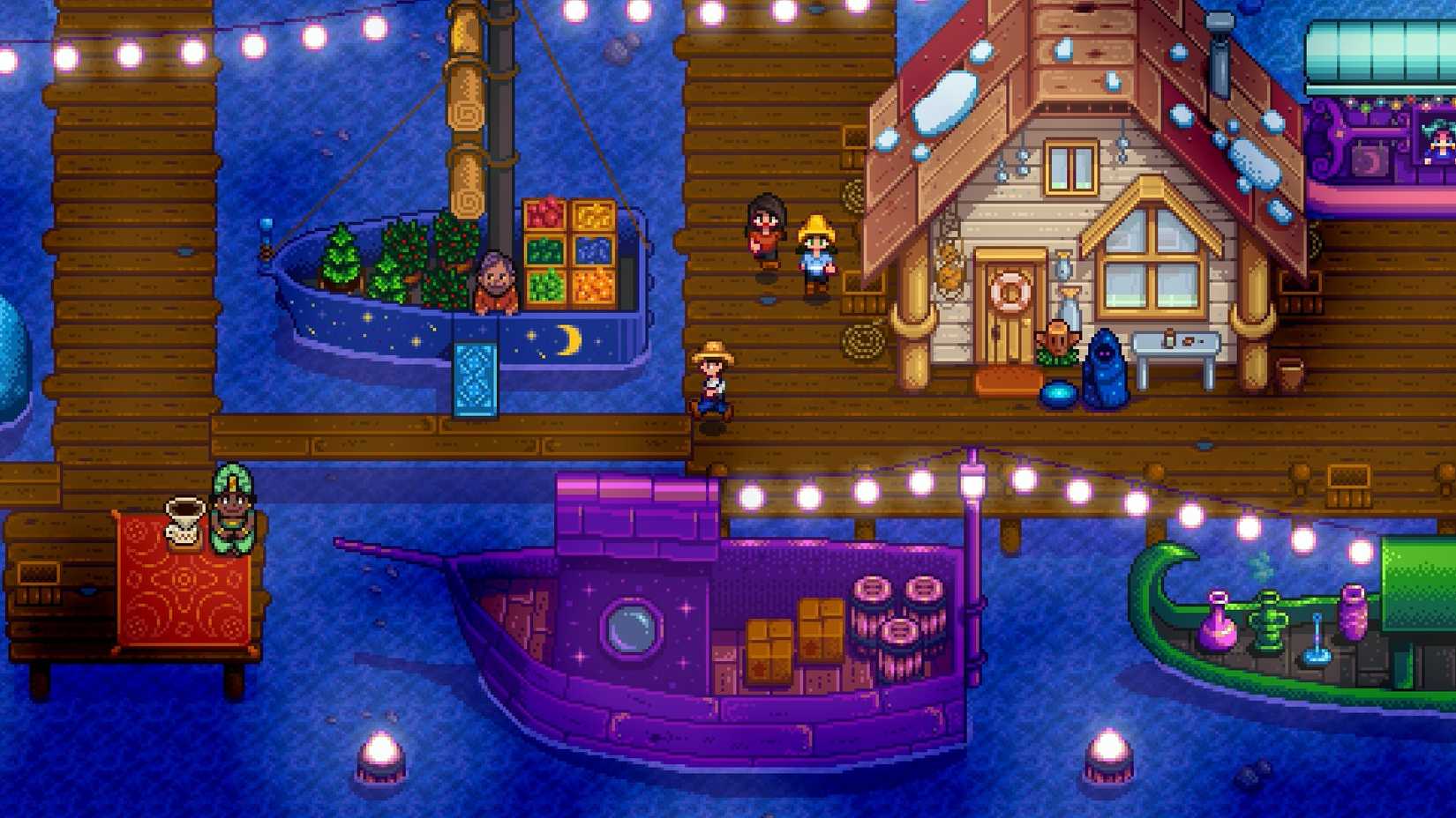 Hanging out at the dock in Stardew Valley. 