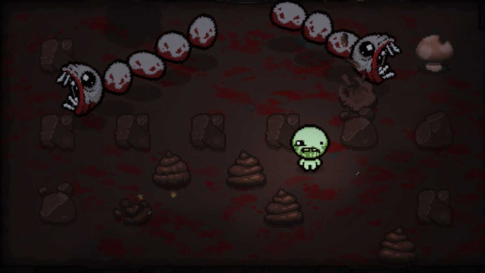 Isaac squaring off against The Hollow in The Binding of Isaac: Rebirth.