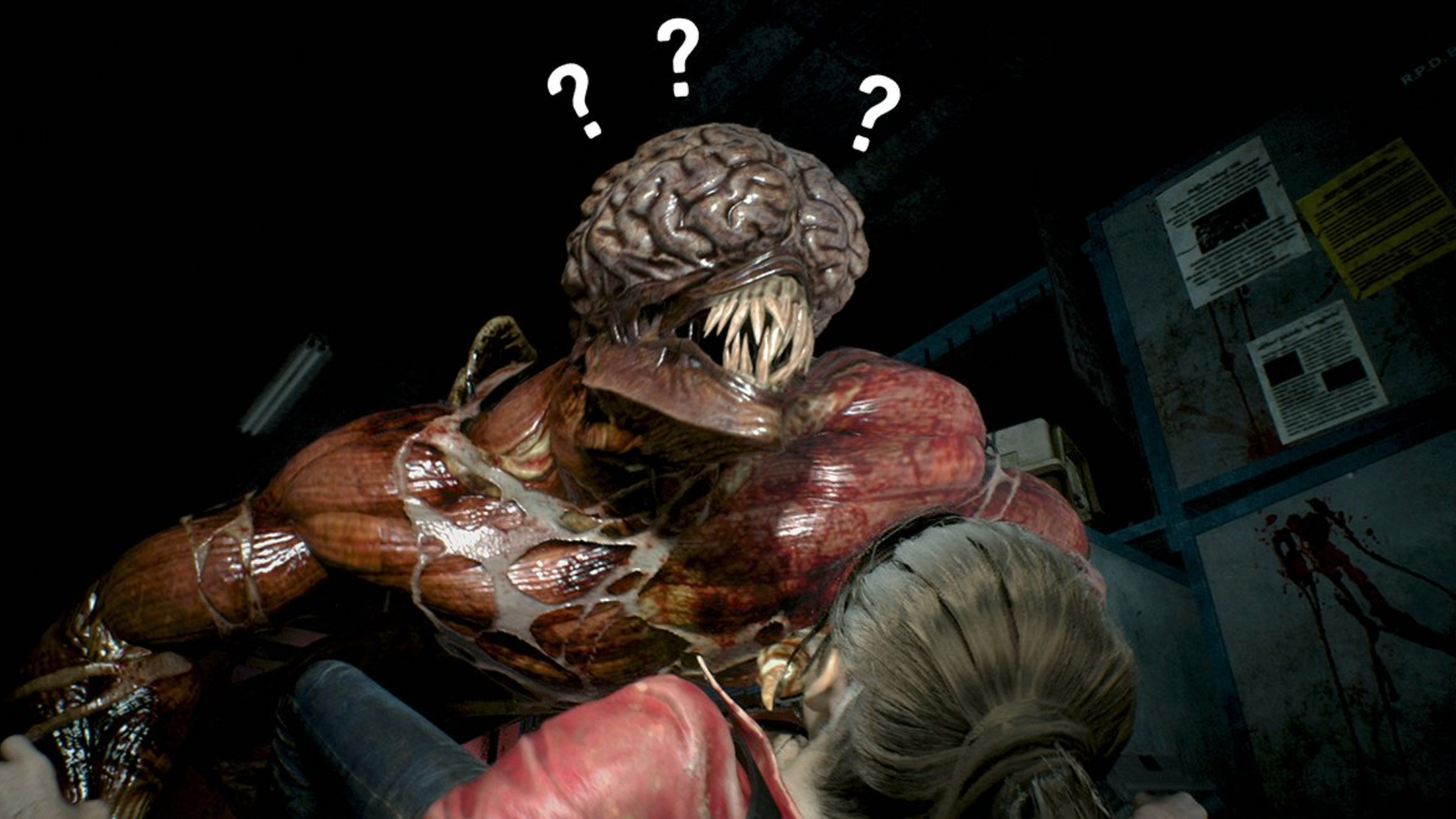 a licker with a question mark above its head.