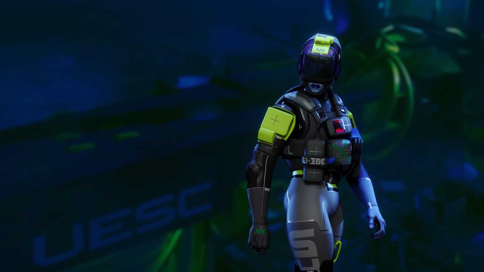 Recon is looking at you with his special helmet in Marathon.