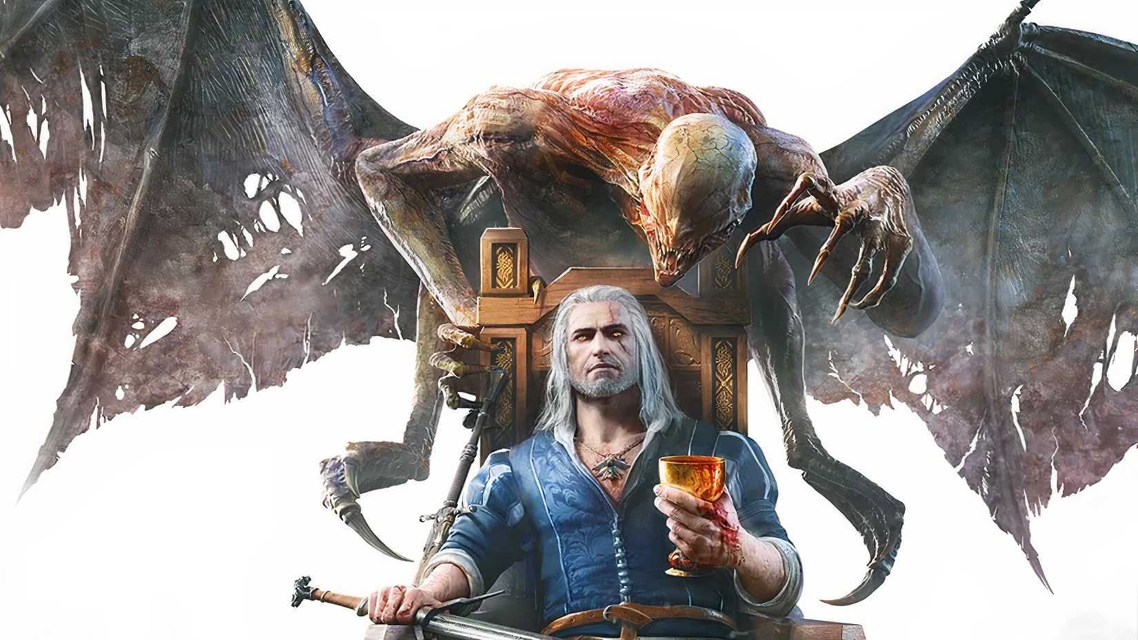 Geralt salt on a throne in the The Witcher 3 Blood & Wine DLC