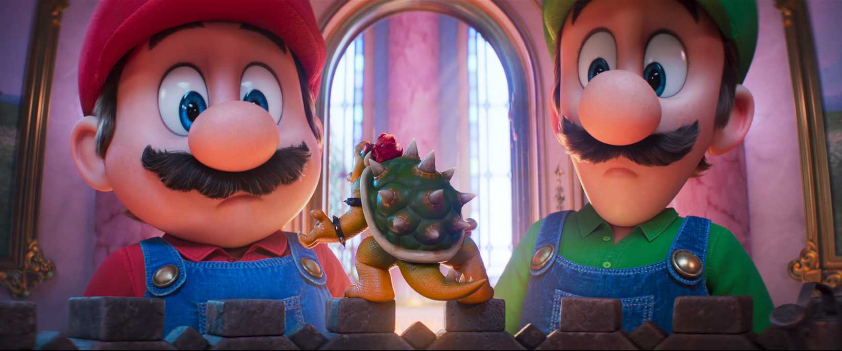 Mario, Luigi, and Bowser in The Super Mario Galaxy Movie.