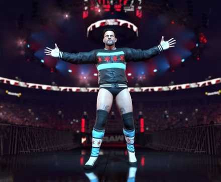 cm punk striking a pose in wwe 2k26.