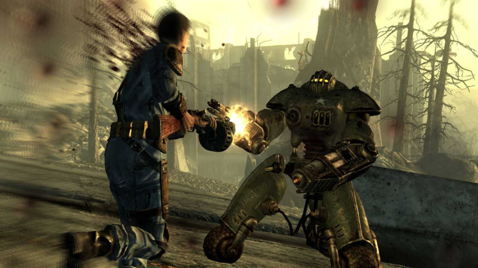 player attacking someone wearing armor in fallout 3.