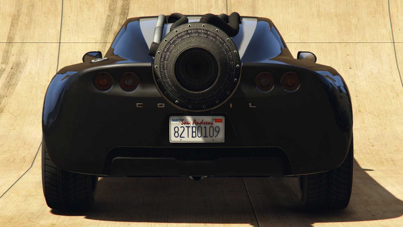 This is the back of the Rocket Voltic from GTA Online.