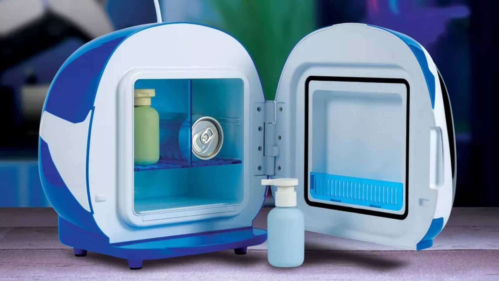 Inside the Astro Bot mini fridge.