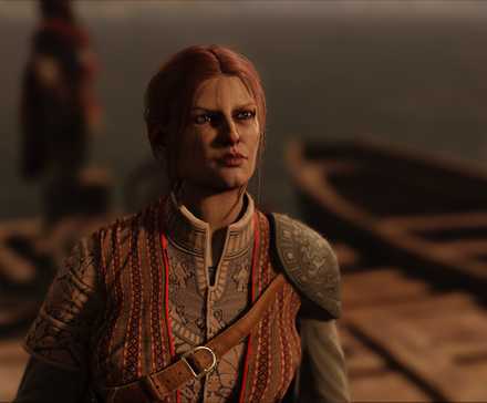 Vriden Gerr in GreedFall The Dying World, standing at the docks and looking off into the distance