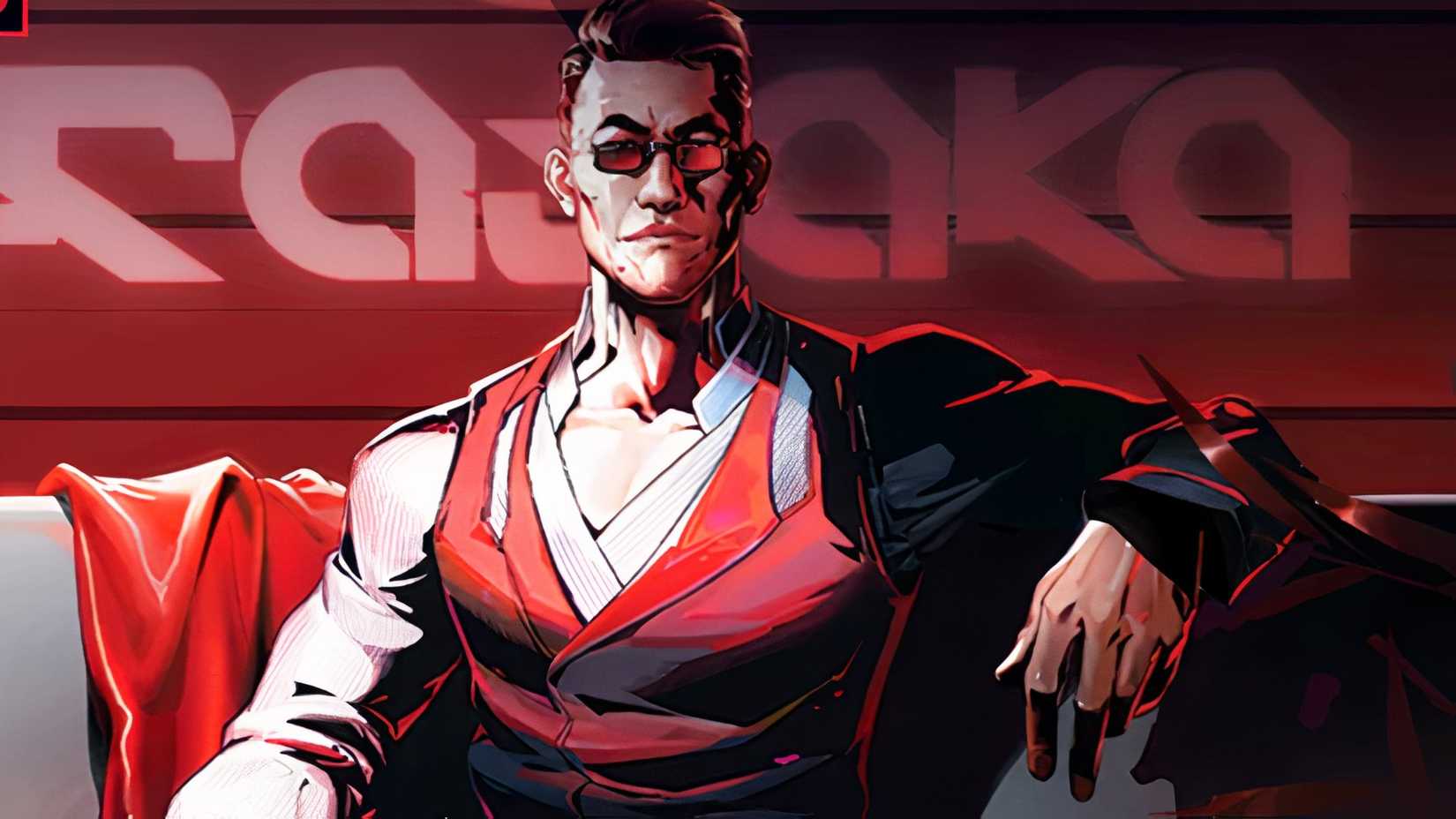 Arasaka Yorinobu, Embracing Destruction Cyberpunk TCG card artwork.