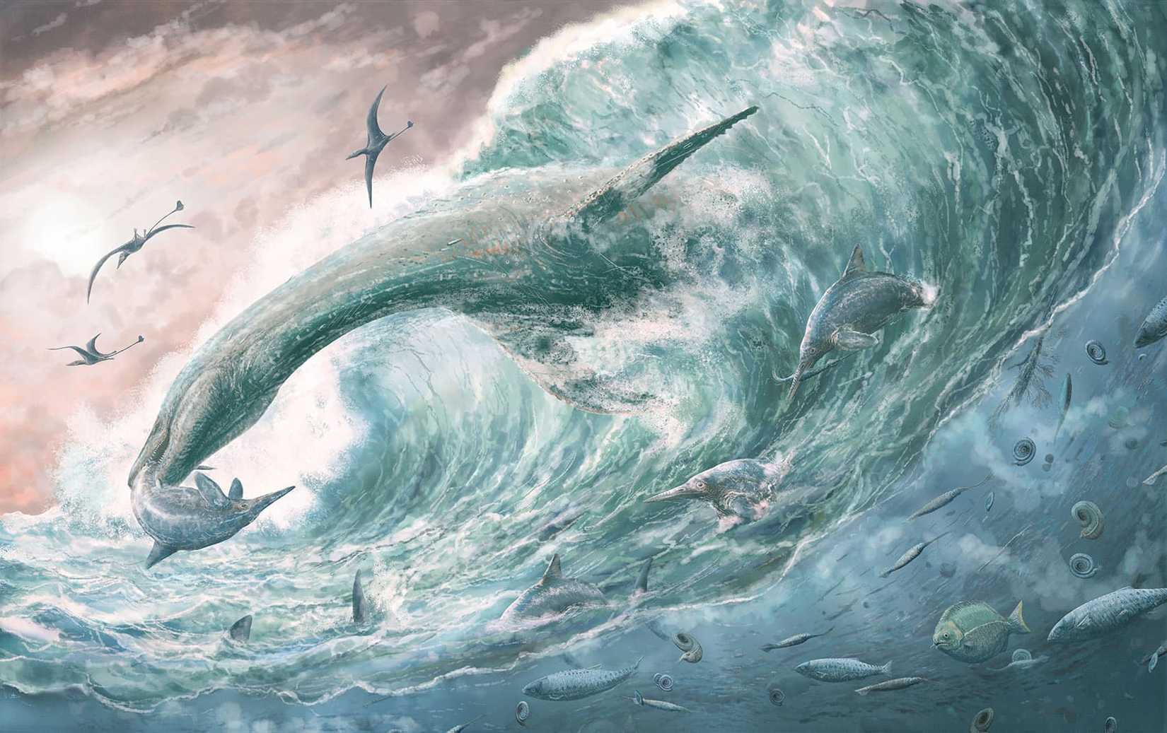 A Rhomaleosaurus hunting Stenopterygius in Dungeons & Dragons.