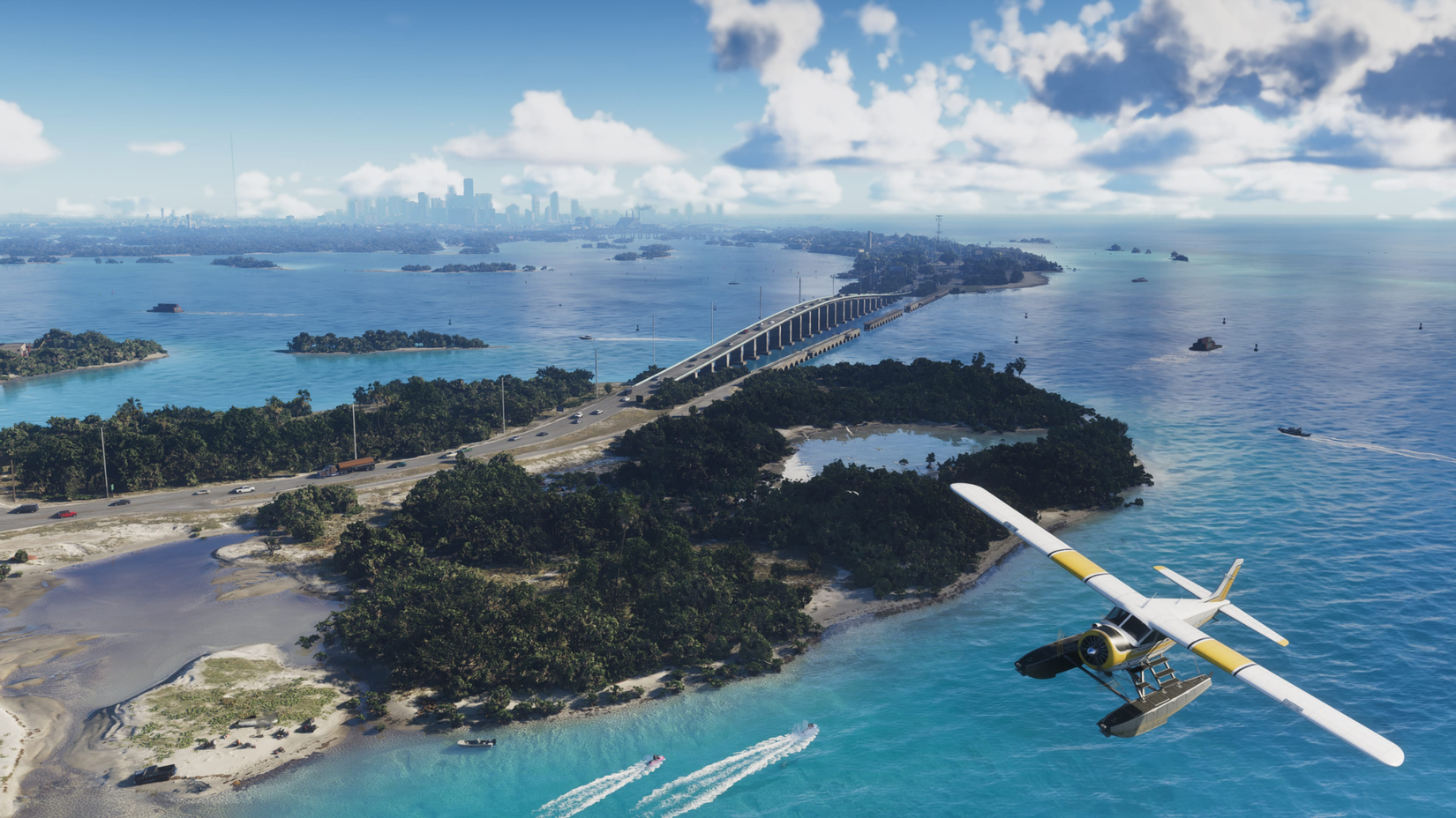 In GTA 6 a plane flies over the sea.