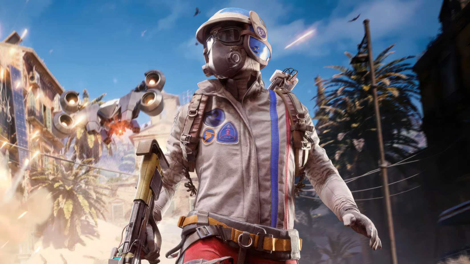 Arc Raiders player standing in front of a drone.