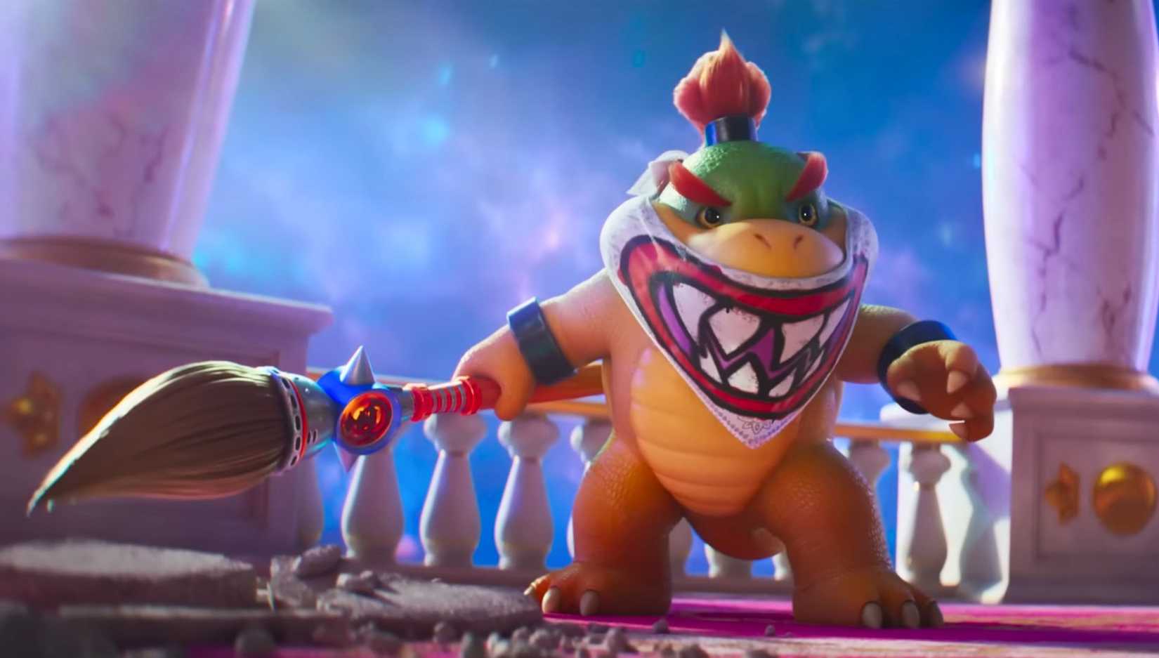 Bowser Jr. posed with a brush in The Super Mario Galaxy Movie.