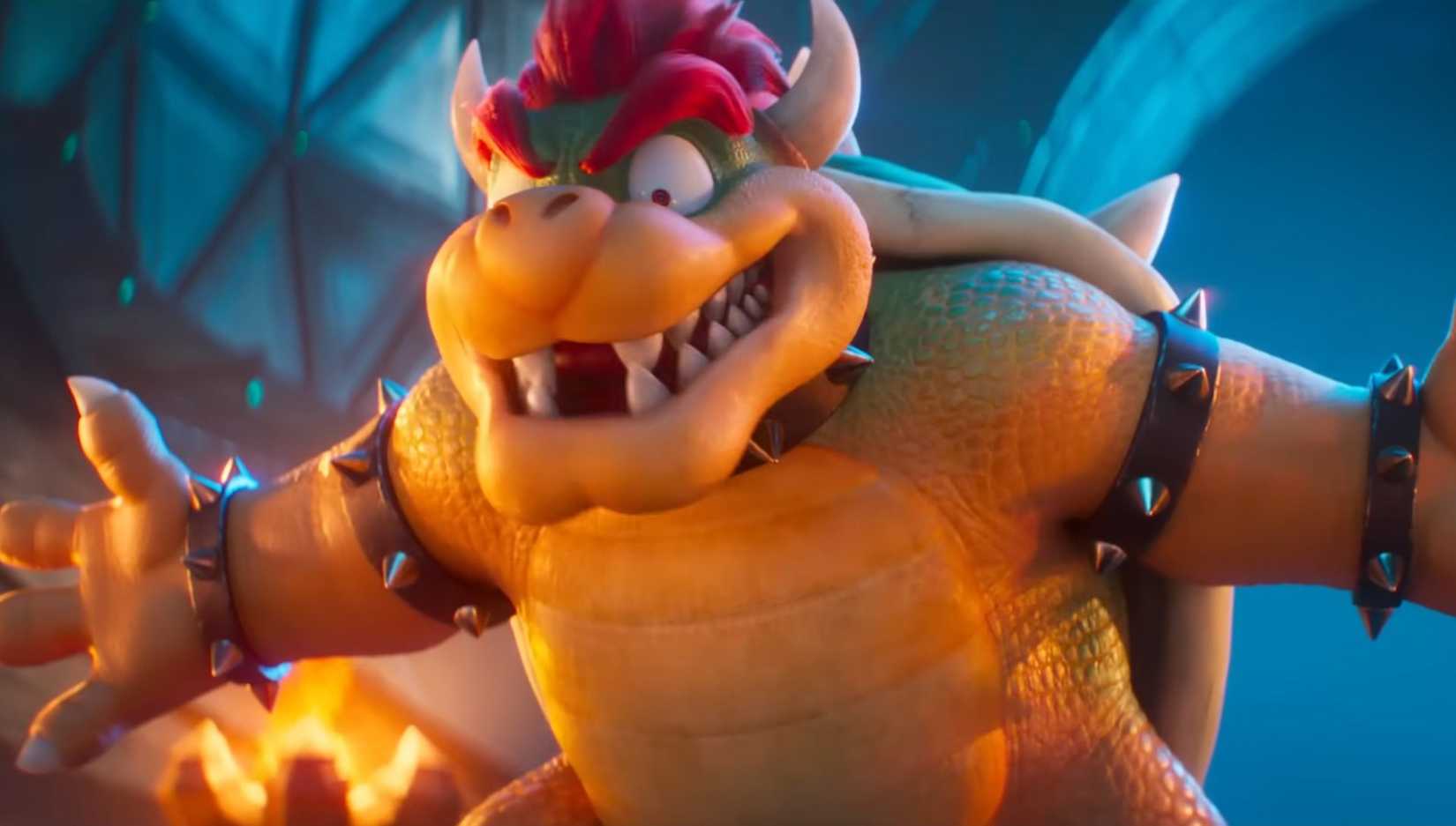 Bowser looking out over his subjects in The Super Mario Galaxy Movie.