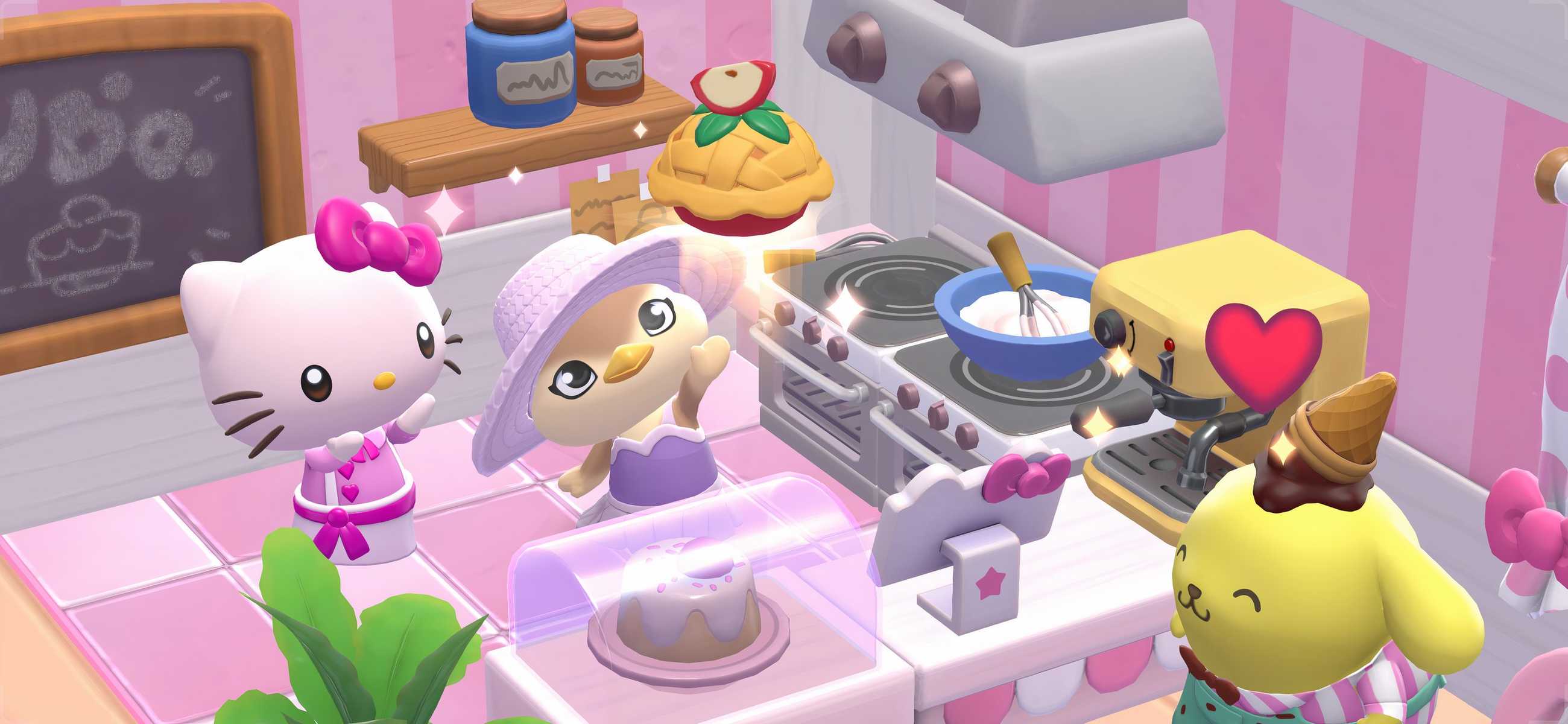 Hello Kitty and friends cooking.