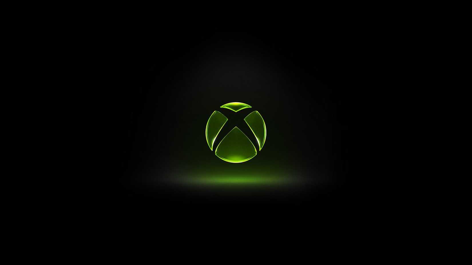 Neon green Xbox logo on a black background.