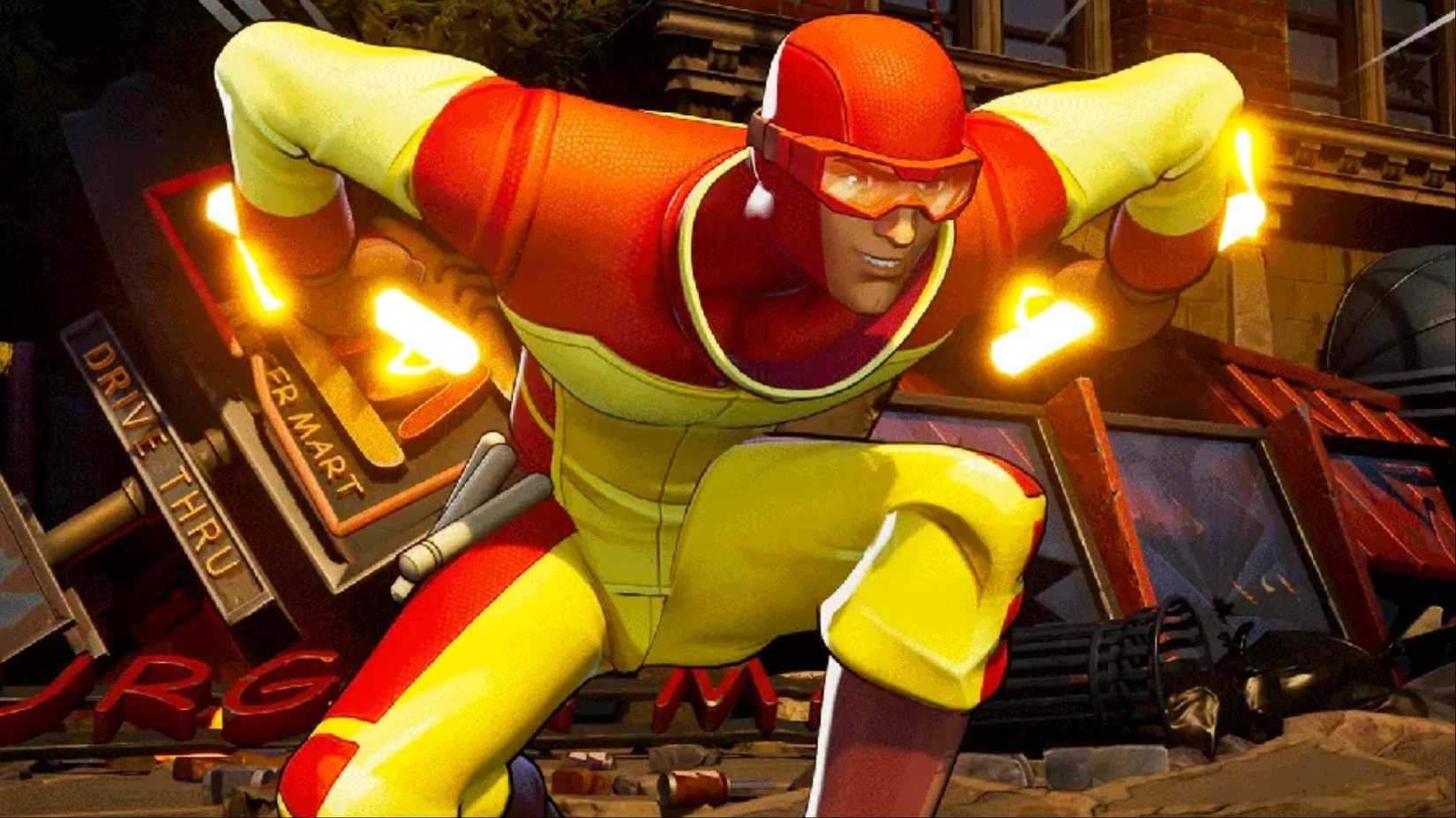 Rex Splode activates his explosive pipes in Invincible VS.