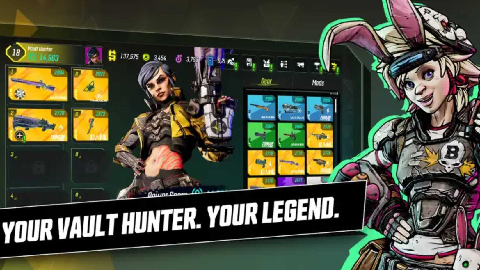 Loot Screen from Frontier Mobile.