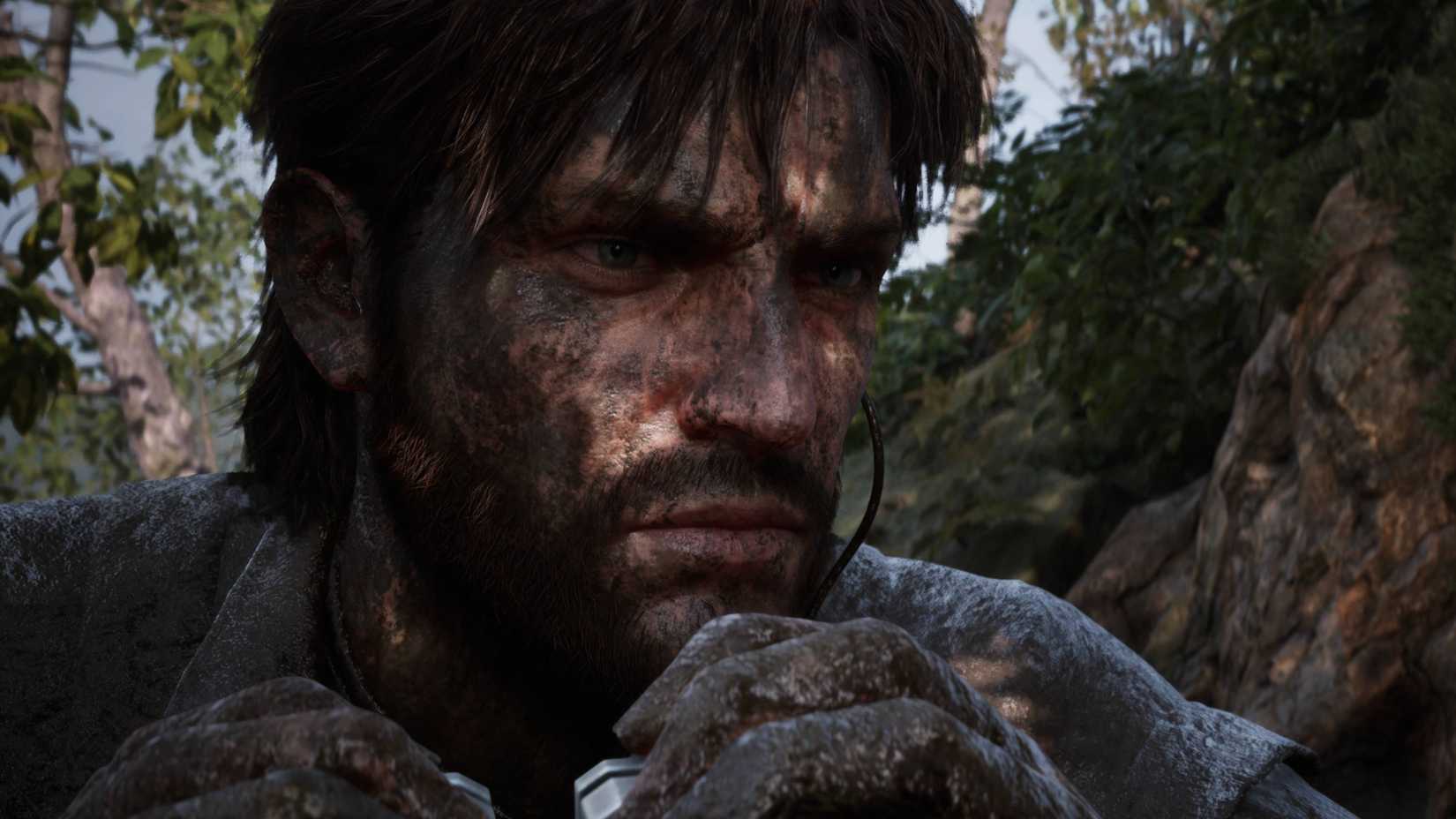 close up of snake in metal gear solid delta snake eater.