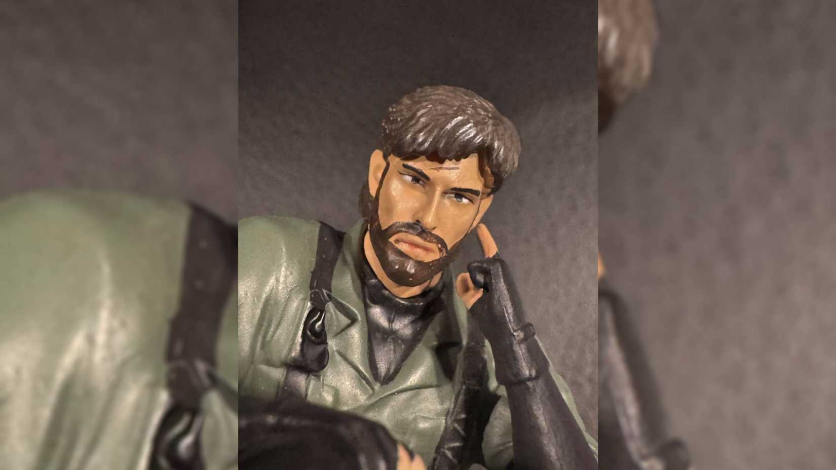 A close up of the Snake figure in the Metal Gear Solid Delta Collector's Edition.