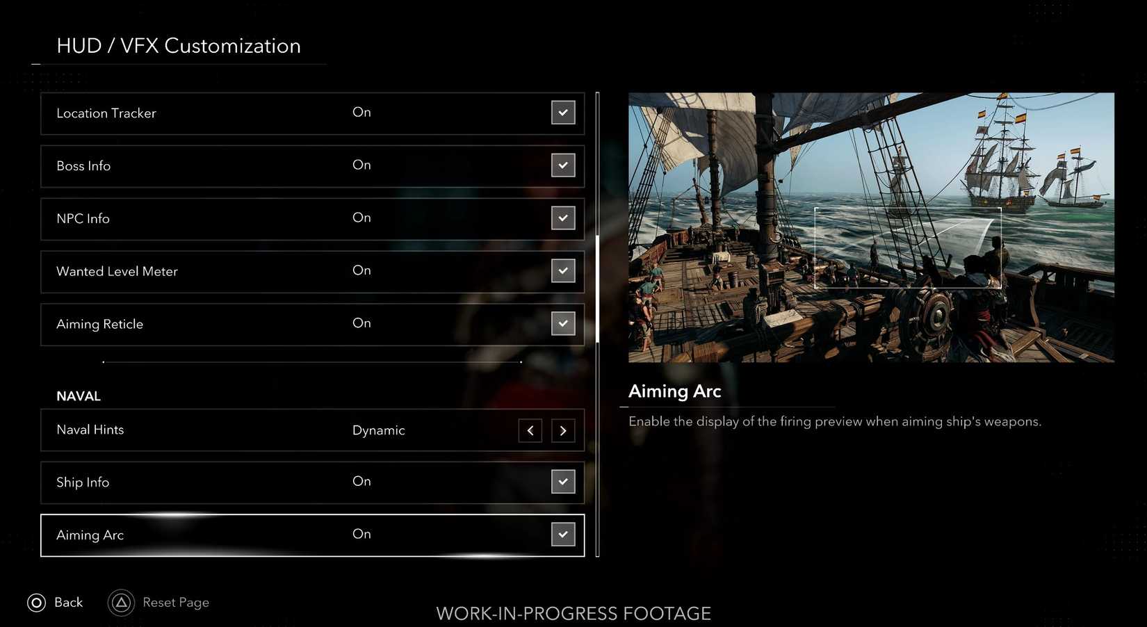 Assassin's Creed Black Flag Resync Navy UI Options.
