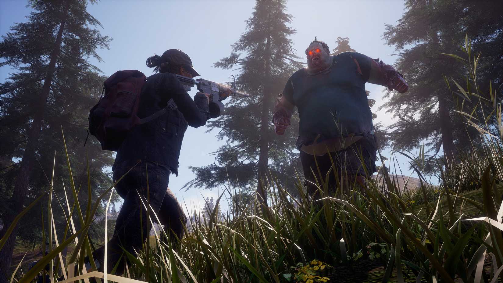 State of Decay 3 player aiming at a zombie.